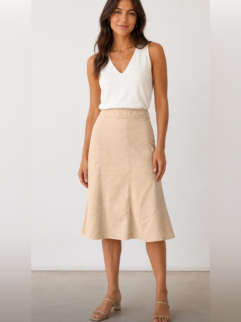 Nicole Miller tan skirt dessert bloom  16 women’s NWT